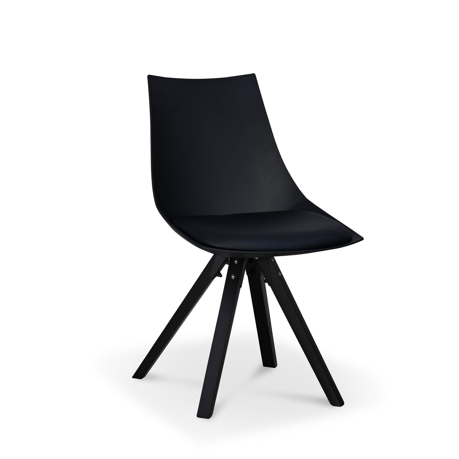 Nilkamal Aristo Leatherette Dining Chair (Dark Walnut / Black)