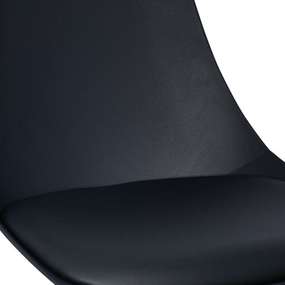 Nilkamal Aristo Leatherette Dining Chair (Dark Walnut / Black)