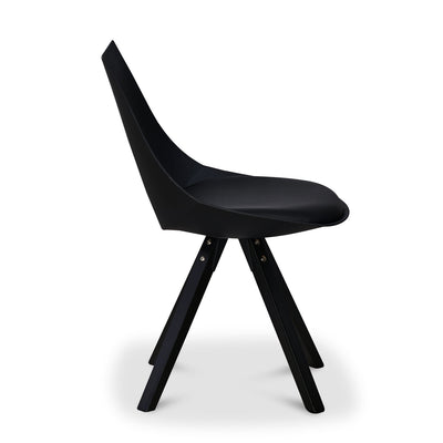 Nilkamal Aristo Leatherette Dining Chair (Dark Walnut / Black)