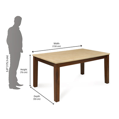 Table size 6 seater hot sale