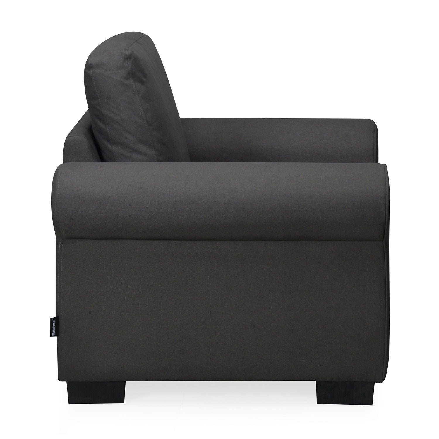 Nilkamal Array 1 Seater Bill Arm Sofa (Dark Grey)