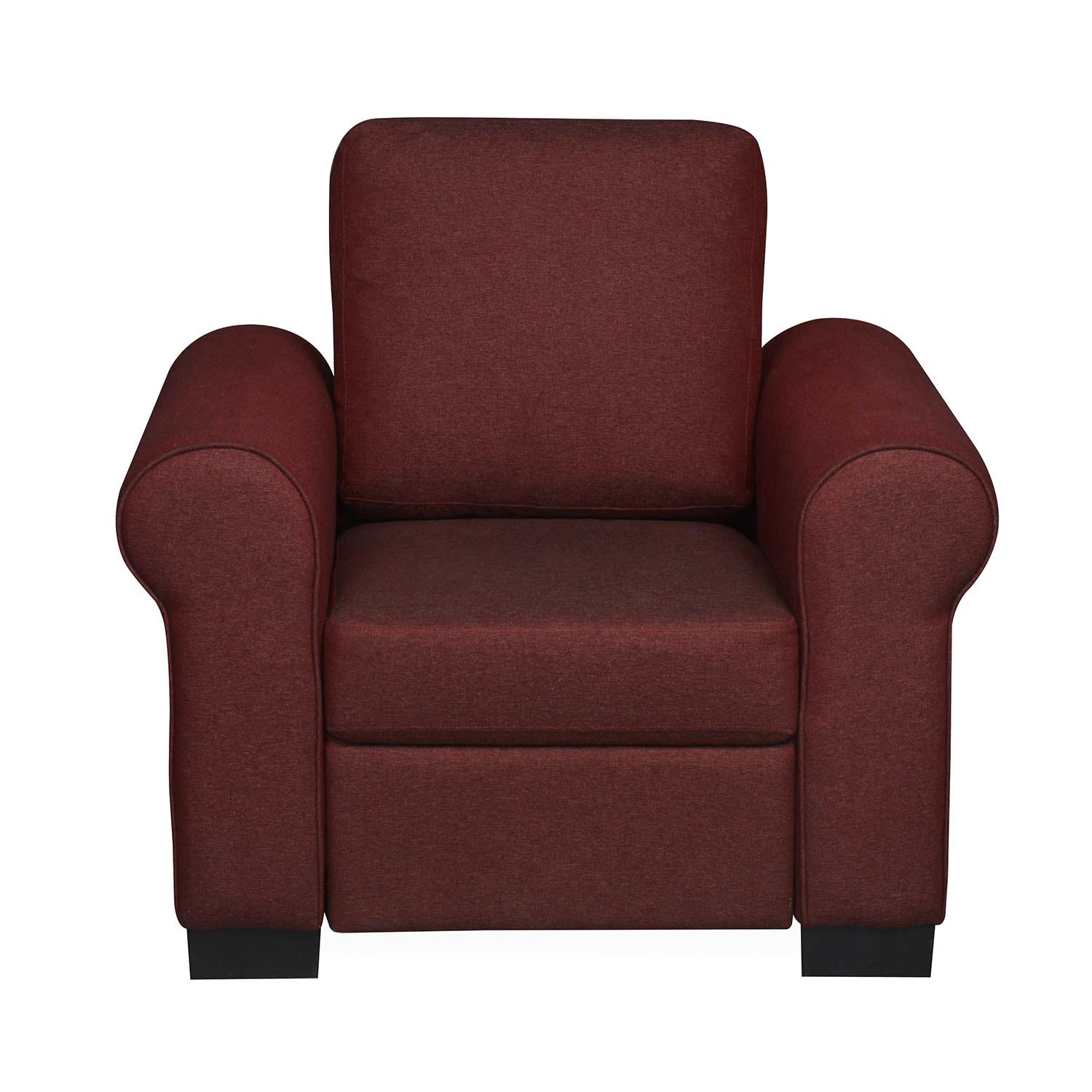 Nilkamal Array 1 Seater Bill Arm Sofa (Maroon)
