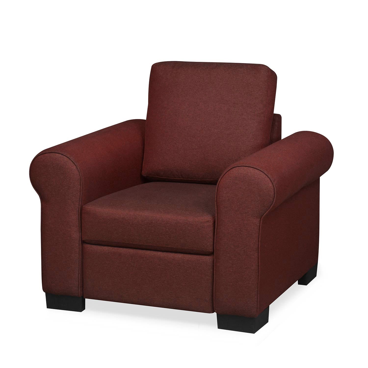Nilkamal Array 1 Seater Bill Arm Sofa (Maroon)