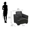 Nilkamal Array 1 Seater Mike Arm Sofa (Dark Grey)