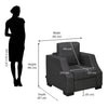 Nilkamal Array 1 Seater Rick Arm Sofa (Dark Grey)