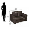 Nilkamal Array 2 Seater Mike Arm Sofa (Dark Brown)
