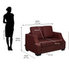 Nilkamal Array 2 Seater Rick Arm Sofa (Maroon)