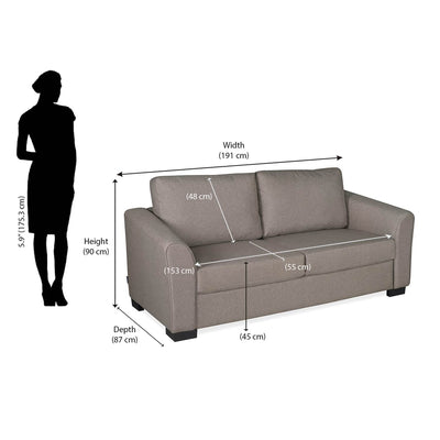 Nilkamal Array 3 Seater Mike Arm Sofa (Light Brown)