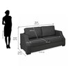 Nilkamal Array 3 Seater Rick Arm Sofa (Dark Grey)