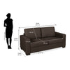 Nilkamal Array 3 Seater Ron Arm Sofa (Dark Brown)