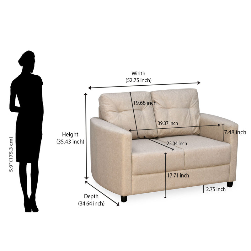 Nill Astonic 2 Seater Fabric Sofa