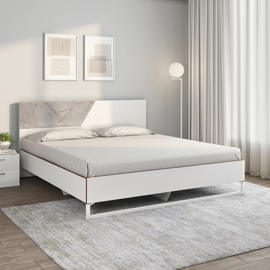 Nilkamal Asta Meta Bed Without Storage (White)