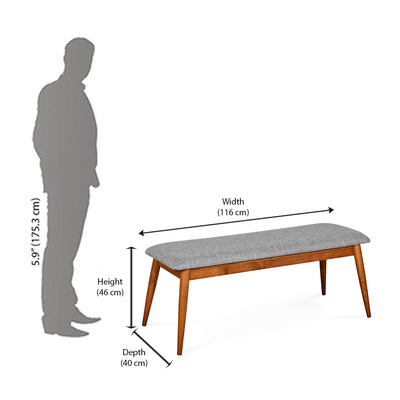 Nilkamal Bento Multi Use Medium Sitting Bench for Living Room | Dining Room (Walnut)