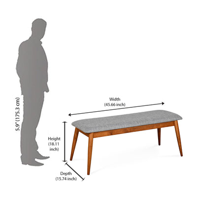 Nilkamal Bento Multi Use Medium Sitting Bench for Living Room | Dining Room (Walnut)