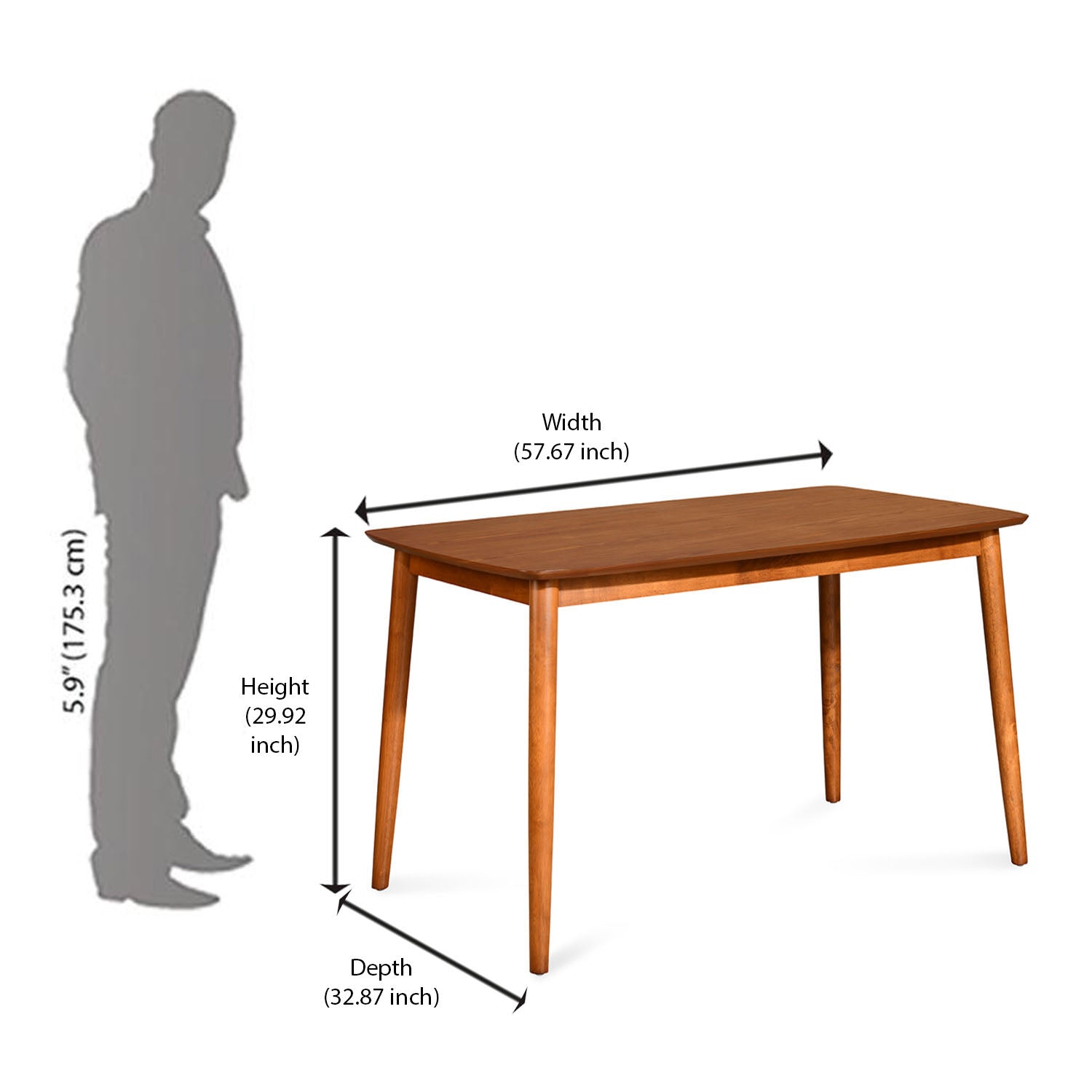Nilkamal Bento 6 Seater Dining Table (Walnut)