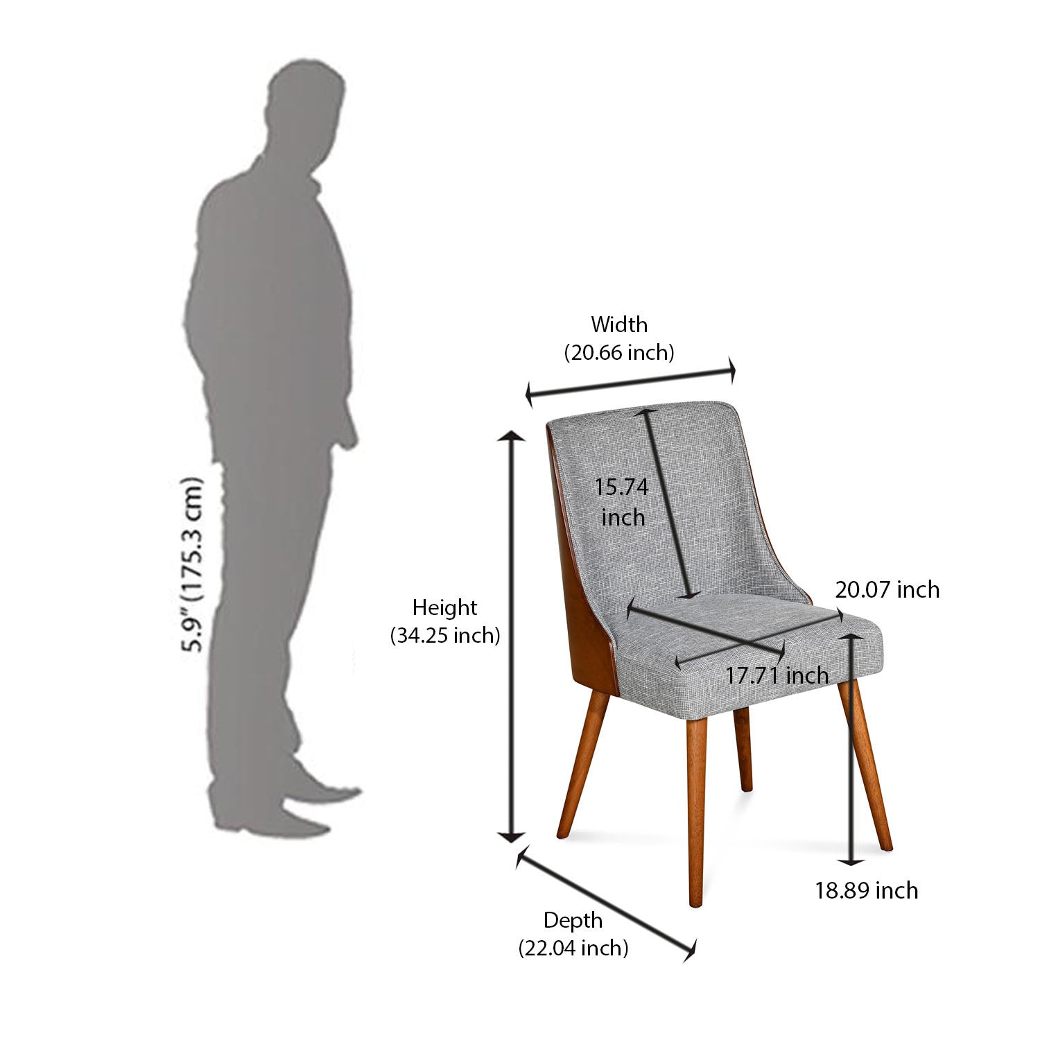 Nilkamal Bento Dining Chair (Walnut)