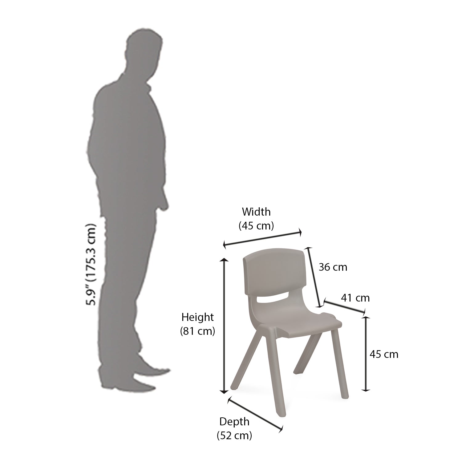 Nilkamal Berry 800H Study Chair (Light Grey)