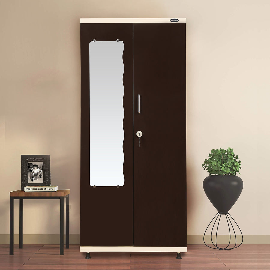 Nilkamal Betel 2 Door Mirror Wardrobe (Beige / Brown)