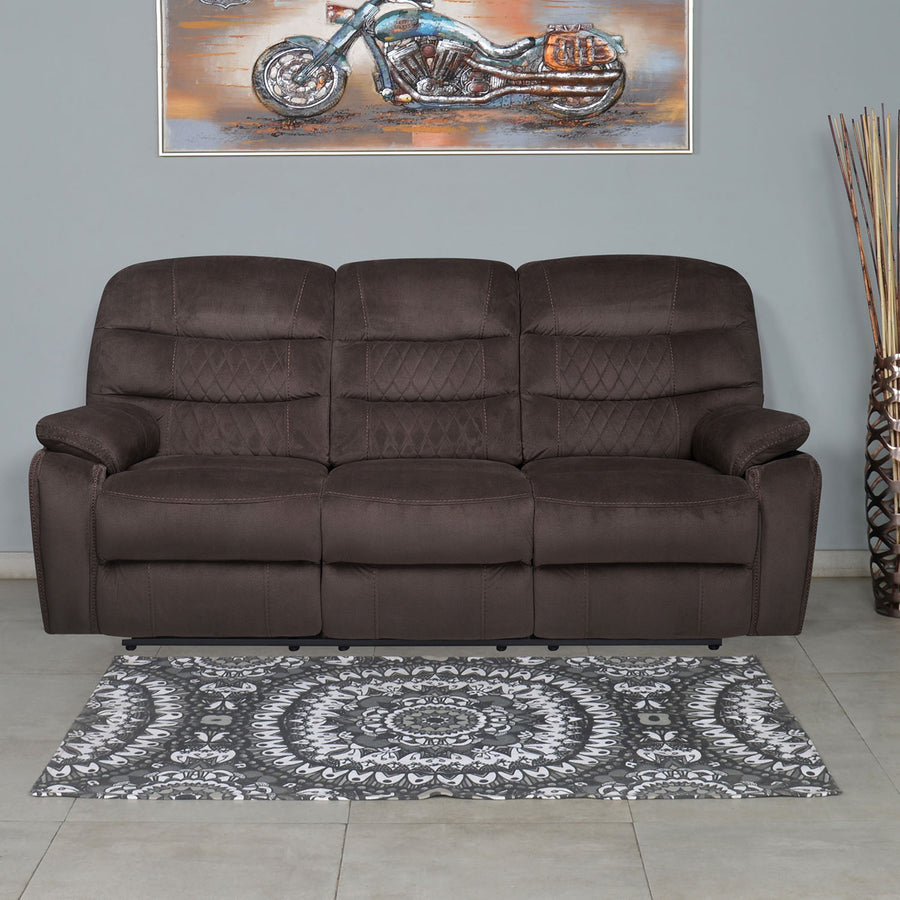 Nilkamal Brando 3 Seater Recliner Sofa (Chocolate)