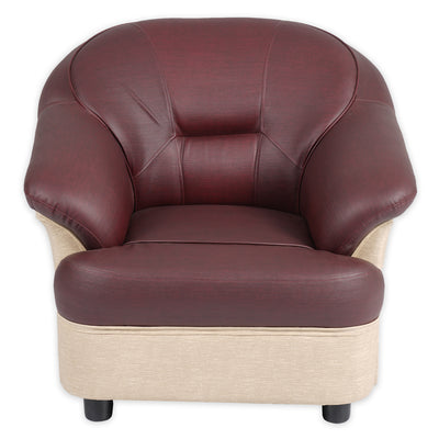 Nilkamal Bright 1 Seater Sofa (Maroon Beige)