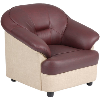 Nilkamal Bright 1 Seater Sofa (Maroon Beige)