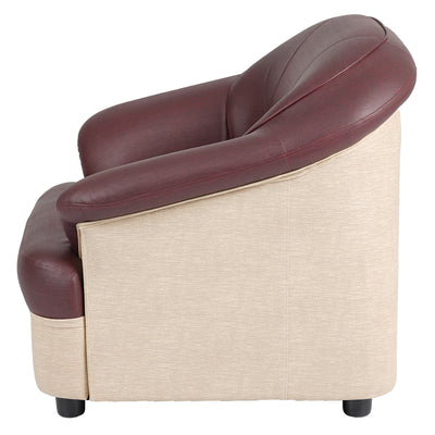Nilkamal Bright 1 Seater Sofa (Maroon Beige)