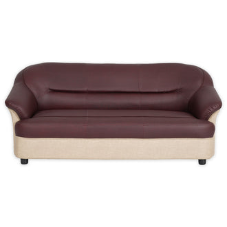 Nilkamal Bright 3 Seater Sofa (Maroon Beige)