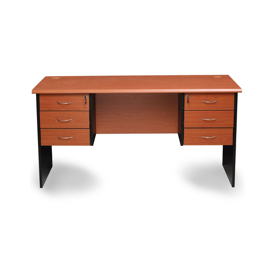 Nilkamal Madison Office Table (Cherry / Black)