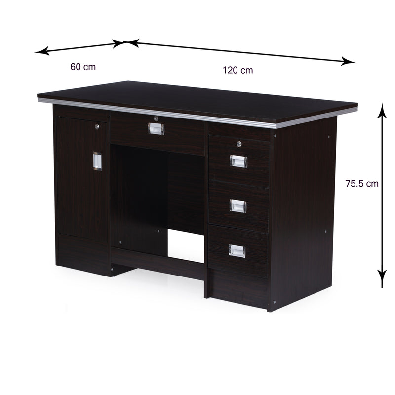 Nilkamal Recardo Office Table Black Walnut Nilkamal Furniture