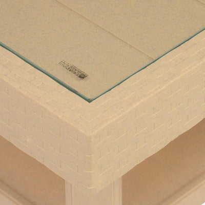 Nilkamal Center Table 1 Cane & Glass