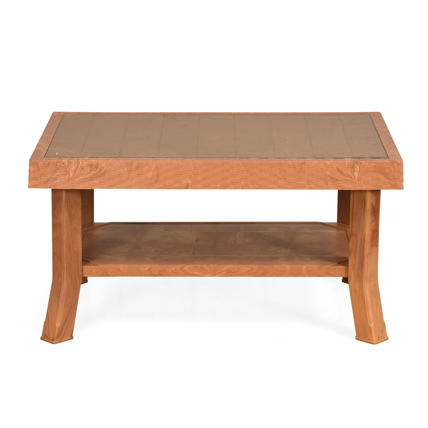 Nilkamal Center Table 1 Cane & Glass