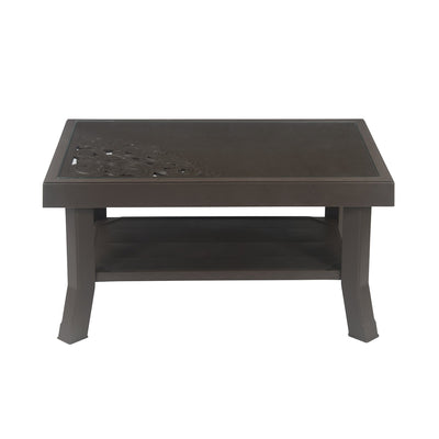 Nilkamal Center Table 2 Carv & Glass (Weather Brown)