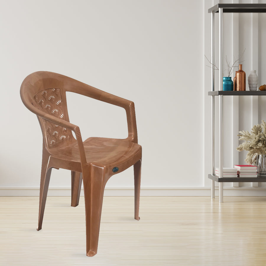 Nilkamal CHR2041 Plastic Arm Chair (Pear Wood)