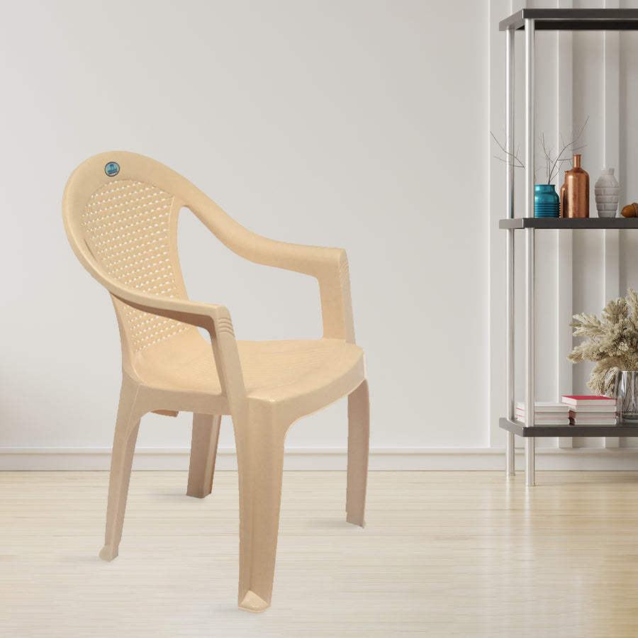 Nilkamal CHR2051 Plastic Arm Chair (Marble Beige)