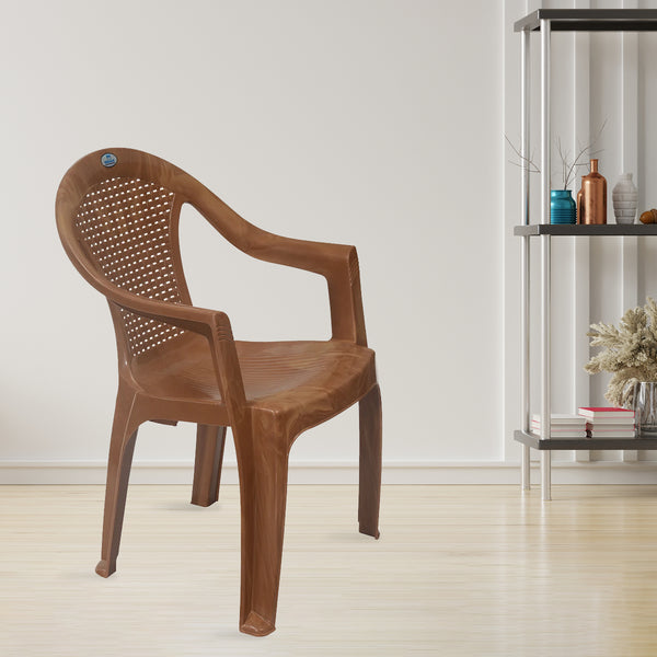 Buy Nilkamal CHR2051 Plastic Arm Chair (Pear Wood) Online
