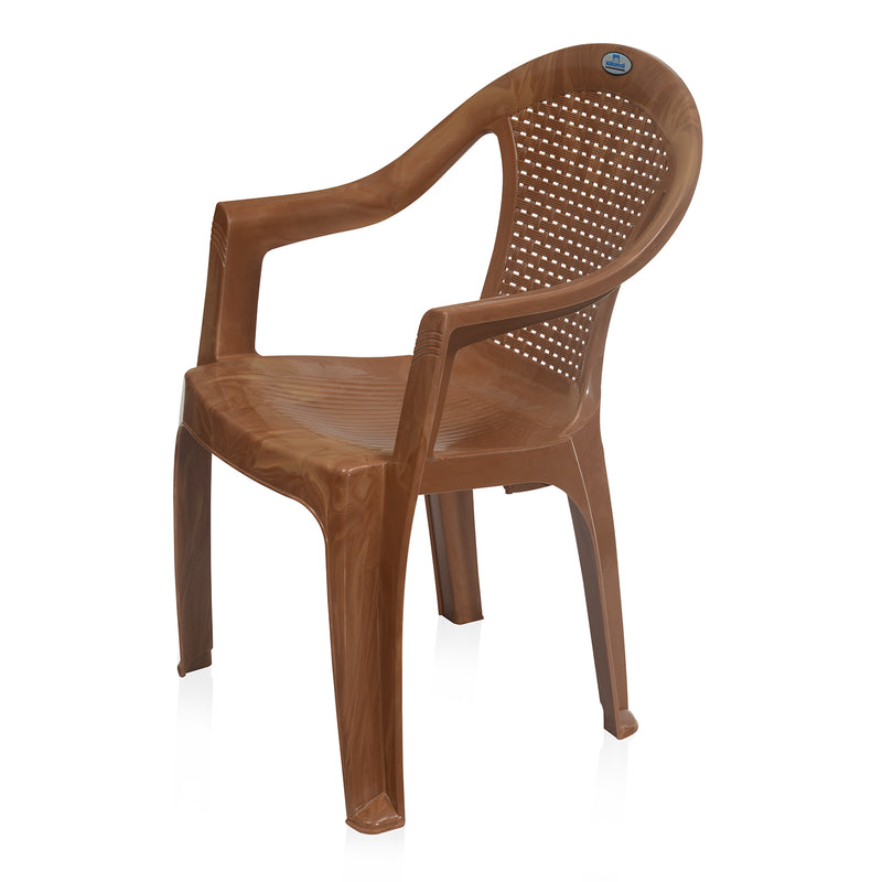 Nilkamal CHR2051 Plastic Arm Chair Pear Wood Nilkamal Furniture