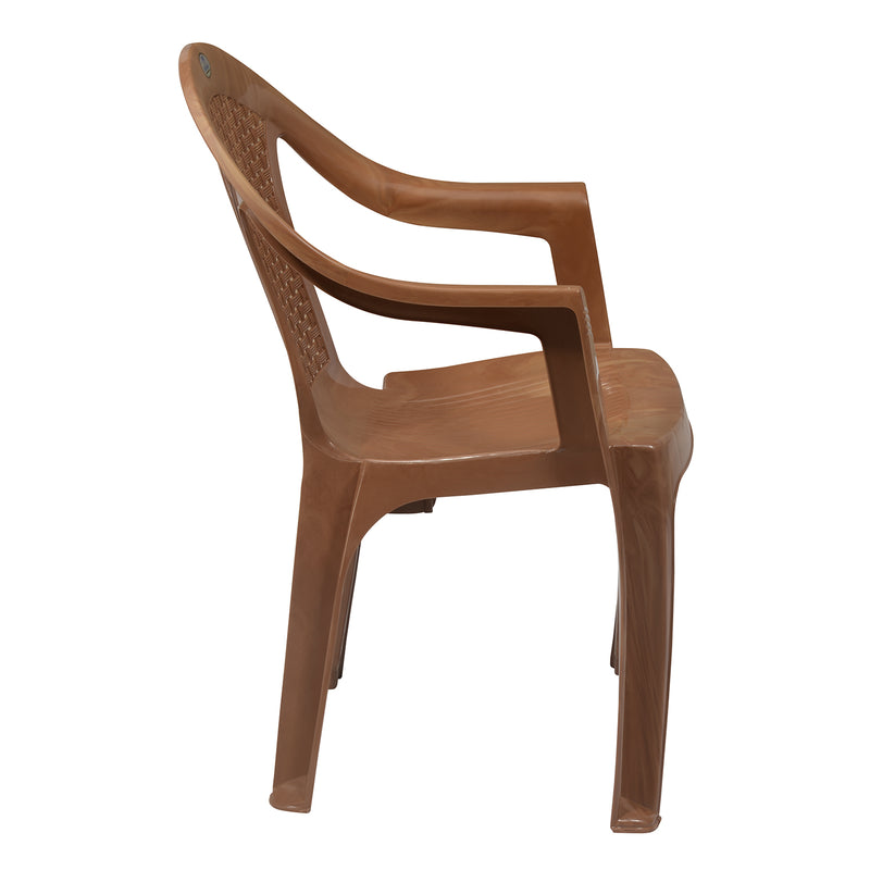 Nilkamal CHR2051 Plastic Arm Chair Pear Wood Nilkamal Furniture