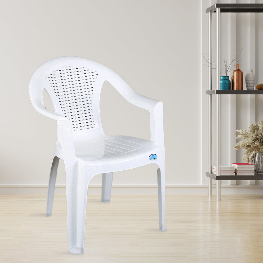 Nilkamal CHR2061 Plastic Arm Chair (Granite Black)