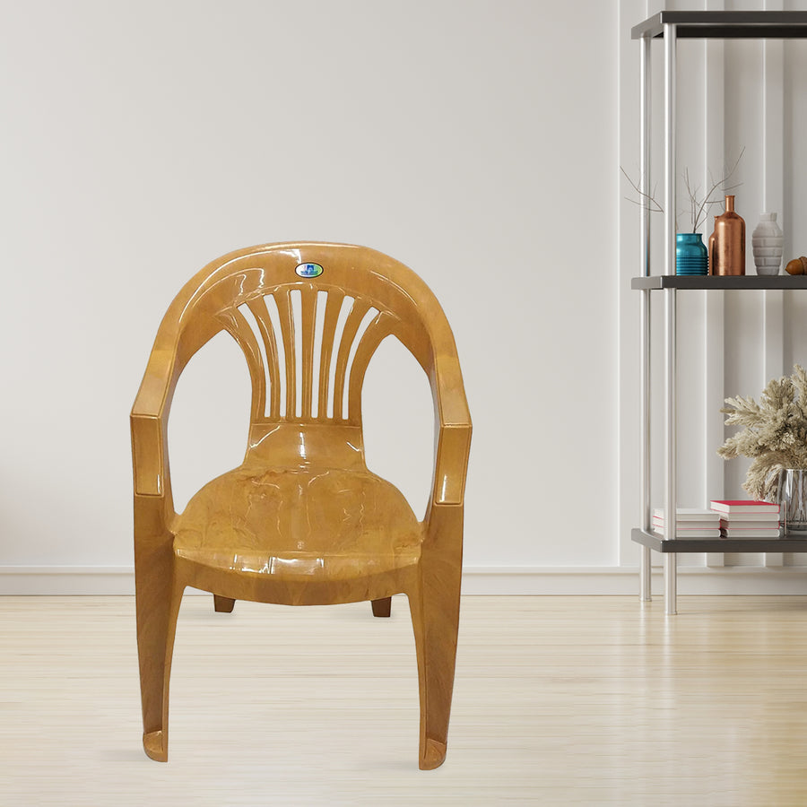 Nilkamal CHR2101 Plastic Arm Chair (Pear Wood)