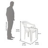Nilkamal CHR2101 Plastic Arm Chair (Milky White)