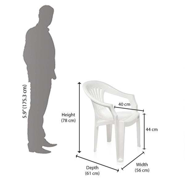 Nilkamal crystal outlet chair white