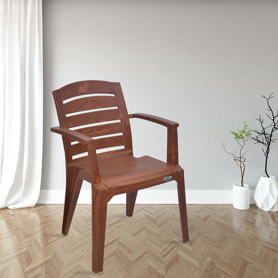 Nilkamal CHR2135 Premium Plastic Arm Chair (Mango Wood)