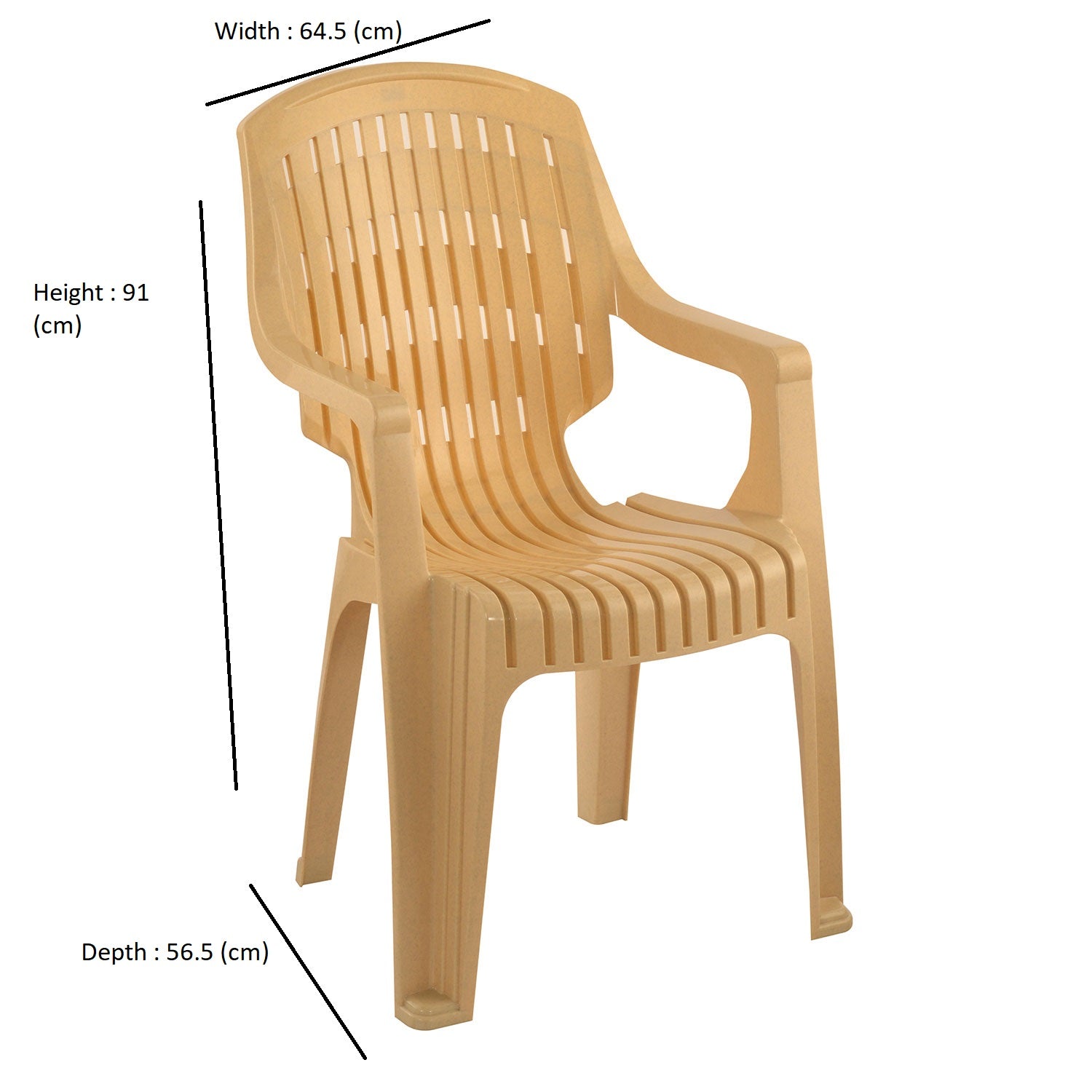 Nilkamal CHR2230 Plastic Arm Chair (Marble Beige)