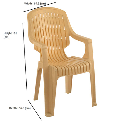 Nilkamal CHR2230 Plastic Arm Chair (Marble Beige)
