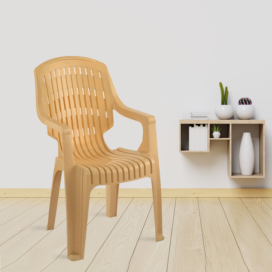 Nilkamal CHR2230 Plastic Arm Chair (Marble Beige)