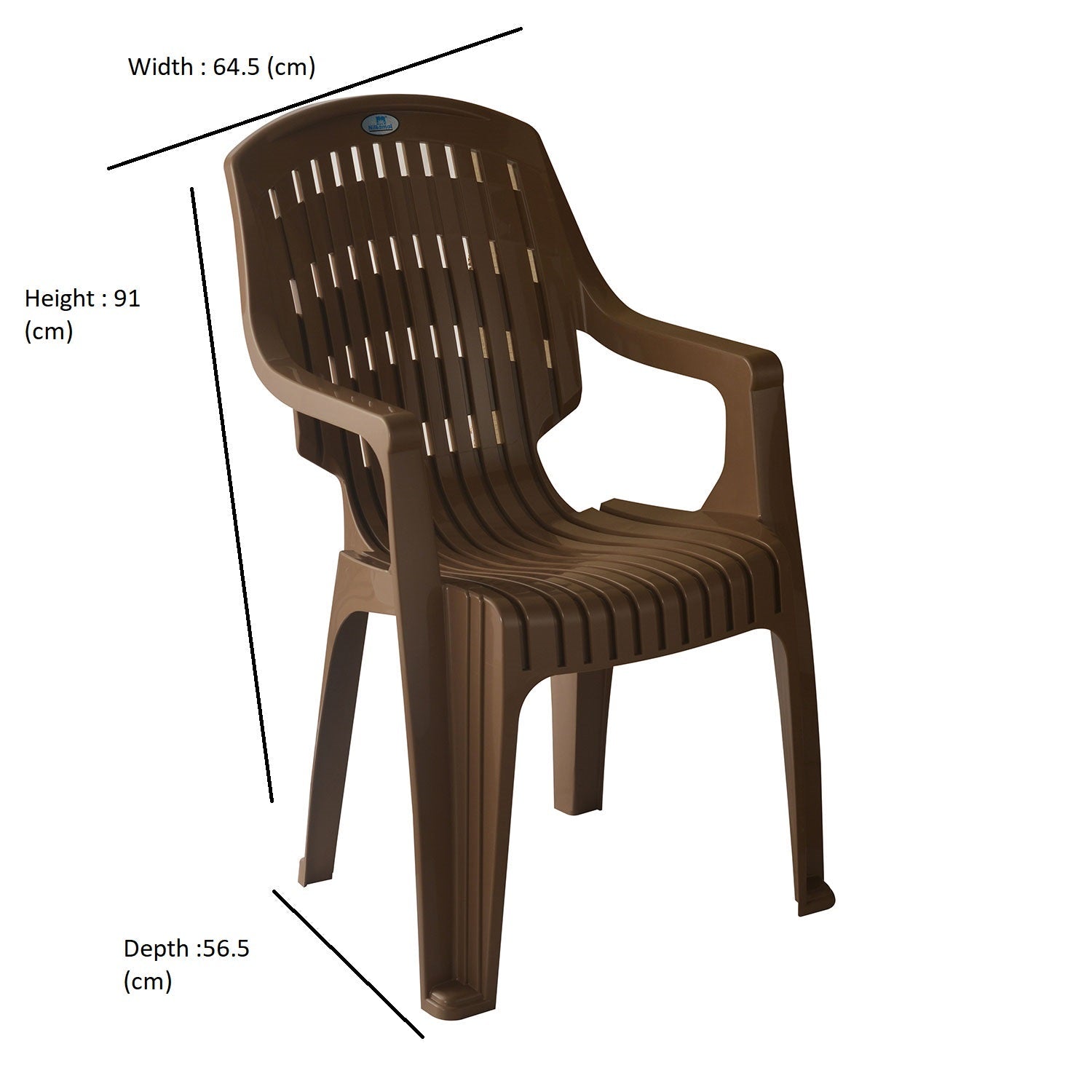 Nilkamal CHR2230 Plastic Arm Chair (Rattan Dark Beige)