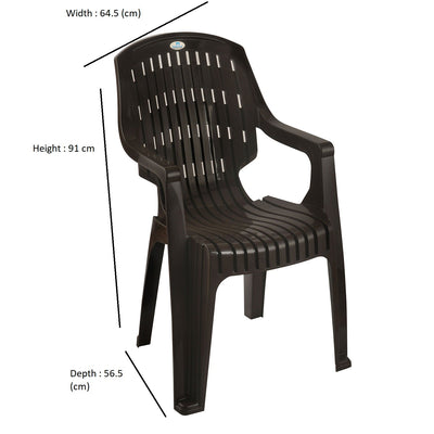 Nilkamal CHR2230 Plastic Arm Chair(Season Rust Brown)