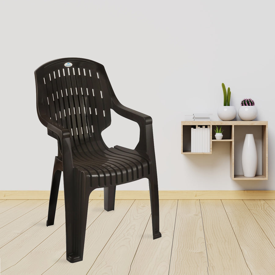 Nilkamal CHR2230 Plastic Arm Chair(Season Rust Brown)