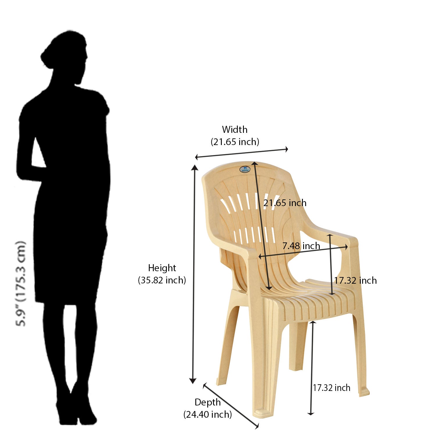 Nilkamal CHR2231 Plastic Arm Chair