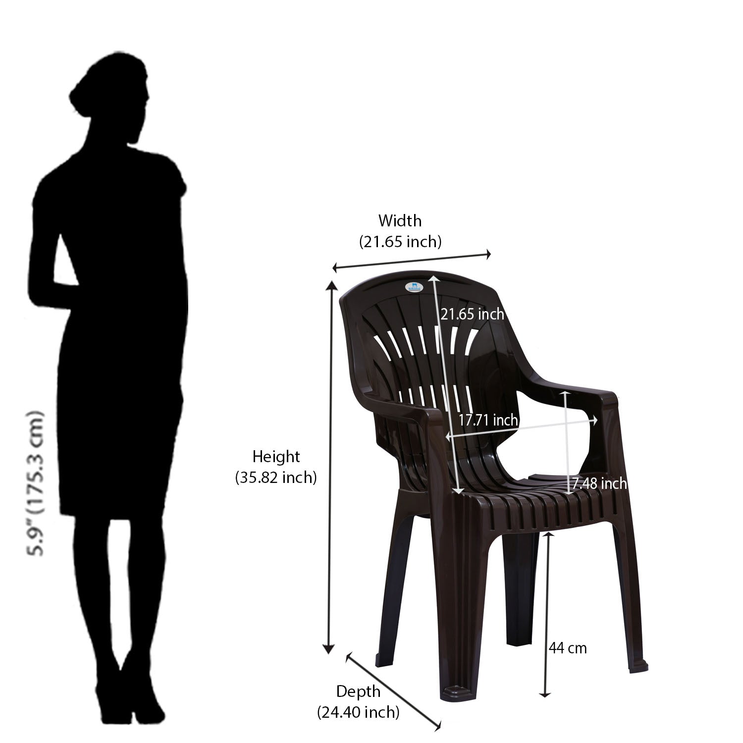 Nilkamal CHR2231 Plastic Arm Chair